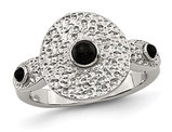 Stainless Steel Polished and Textured Black Onyx Ring